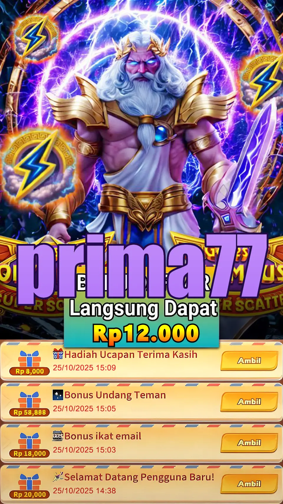 prima77 Tangkapan Layar - APK Resmi